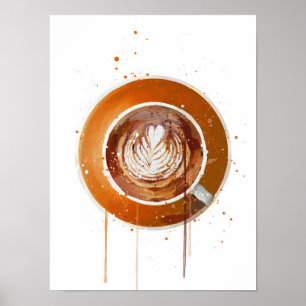 Poster Flat White Laranja