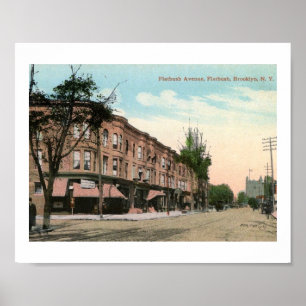 Poster Flatbush Ave., Brooklyn, New York Vintage