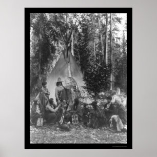 Póster Flathead Indian Pre-Christmas Gathering 1916