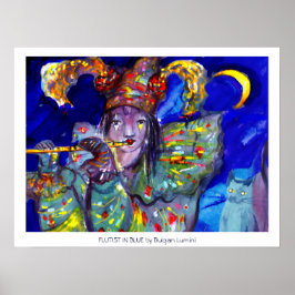 Póster FLAUTISTA EM AZUL / Noite de Carnaval Veneziano