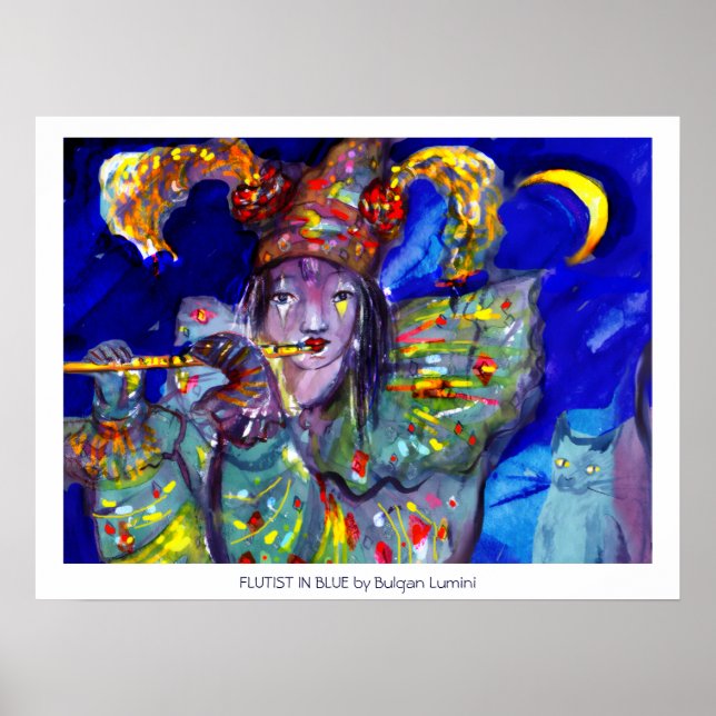 Póster FLAUTISTA EM AZUL / Noite de Carnaval Veneziano (Frente)