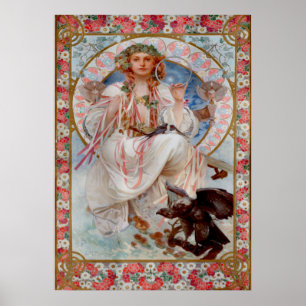 Poster Flávia por Alphonse Mucha