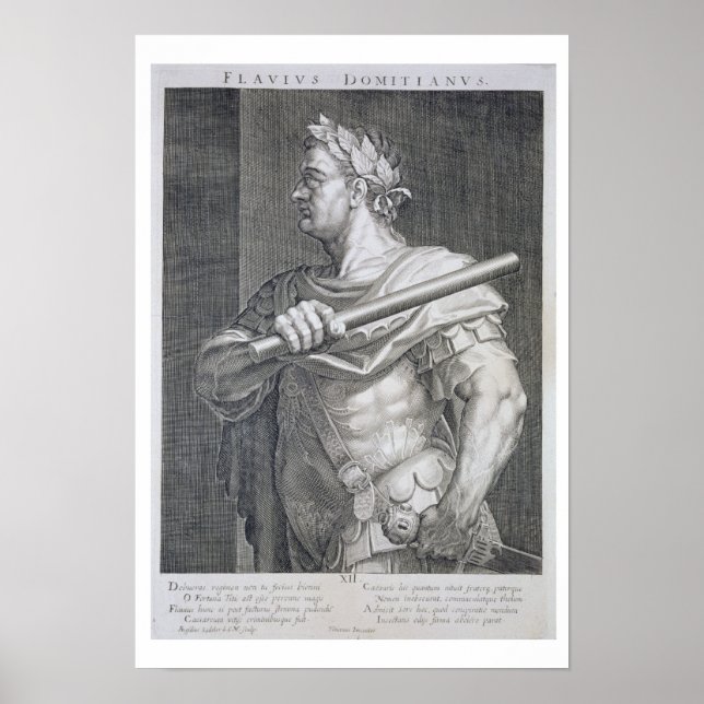 Póster Flavius Domitian (AD 51 - AD 96) Imperador de Roma (Frente)