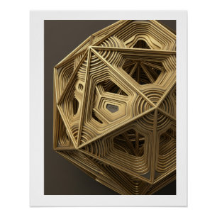 Póster Fleece de Geometria Fractal Complexa Arquitetônica