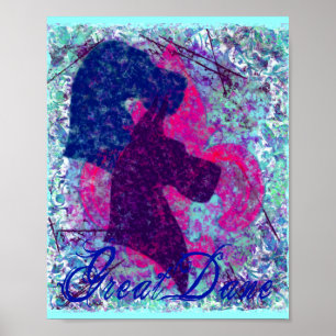 Poster Fleur-De-Lis Great Dane
