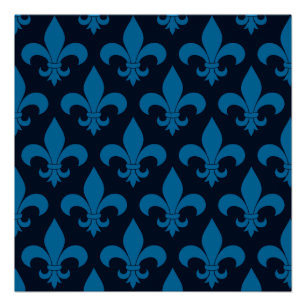 Póster Fleur de lis Pattern francês