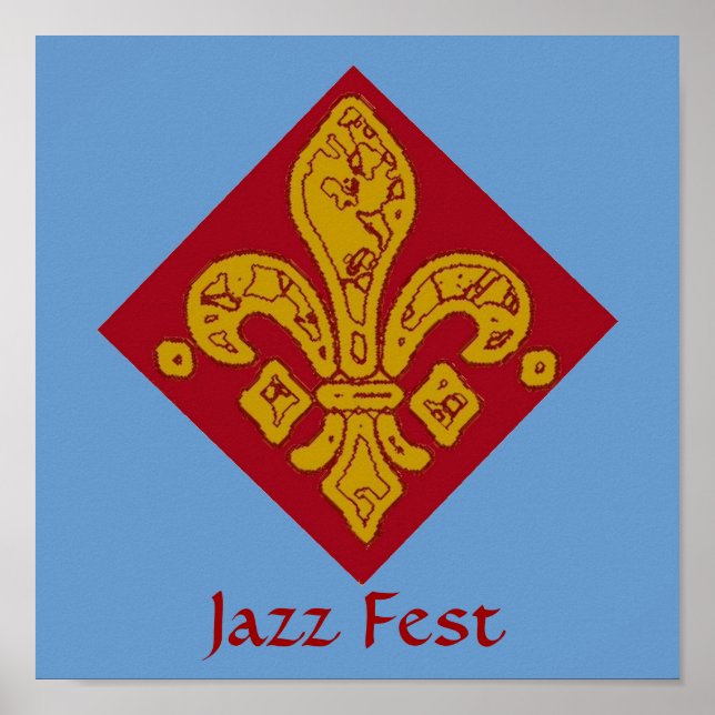 Póster Fleur De Lis Red, Jazz Fest (Frente)