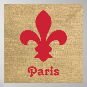 Póster Fleur de Lys, Moods Parisienses Vermelho
