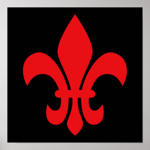 Póster Fleur de Lys Vermelho