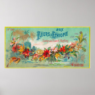 Poster Fleurs D Etiópia Soap Label Paris, França