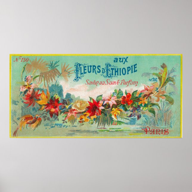 Poster Fleurs D Etiópia Soap Label Paris, França (Frente)