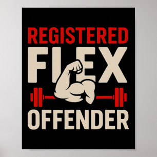 Poster Flex Offender Funny Gym Workout Bodybui Registrado