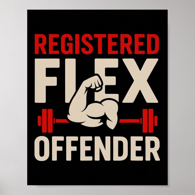 Poster Flex Offender Funny Gym Workout Bodybui Registrado (Frente)