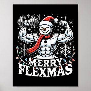 Poster Flexmas de feliz - Corpo de Neve Flexível de Natal