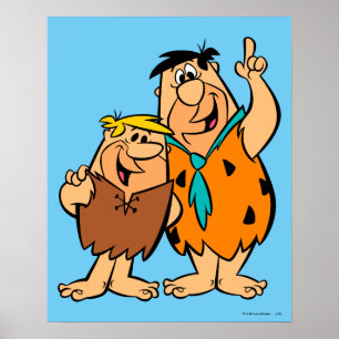 Póster Flintstone da entulho e do Fred da discussão