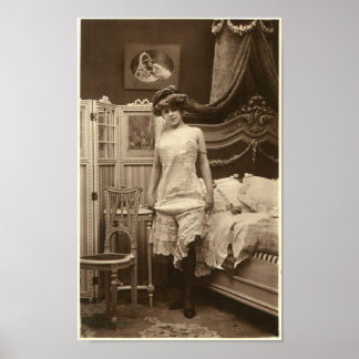 Poster Flirt Francesa - Garota Pinup Vintage