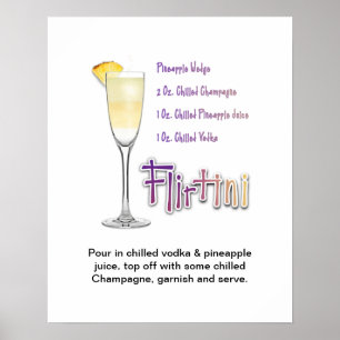 Poster Flirtini Cocktail Recebe art 16"x20"