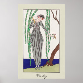 Poster Flirty Lady Vintage Art Deco Fashion