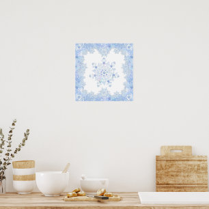 Poster Floco de neve azul-gelo