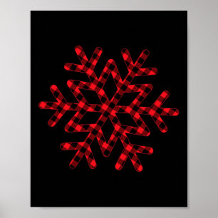 Poster Floco de Neve de Natal Plaid Búfalo Presente de Fé