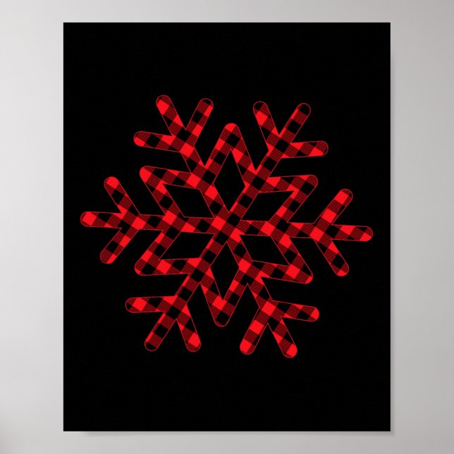 Poster Floco de Neve de Natal Plaid Búfalo Presente de Fé (Frente)