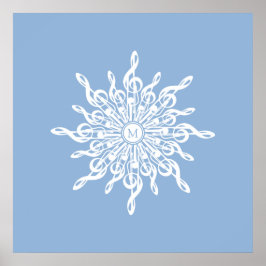 Poster Floco de neve G-Clef (Monograma Ornamental) de Inv
