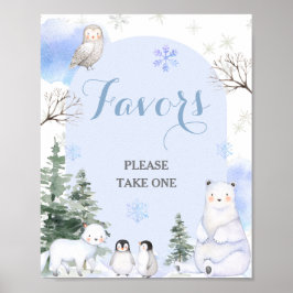 Poster Flocos de neve de animais da espécie ARCTIC