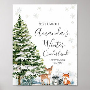 Poster Flocos de neve de animais de inverno OneDerland Bi