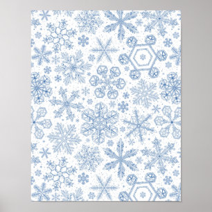 Poster Flocos de neve de cinza esbranquiçada