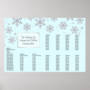 Póster Flocos de neve do inverno que Wedding a carta do
