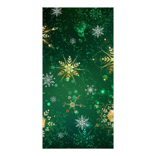 Póster Flocos de neve do Ouro Xmas em segundo plano