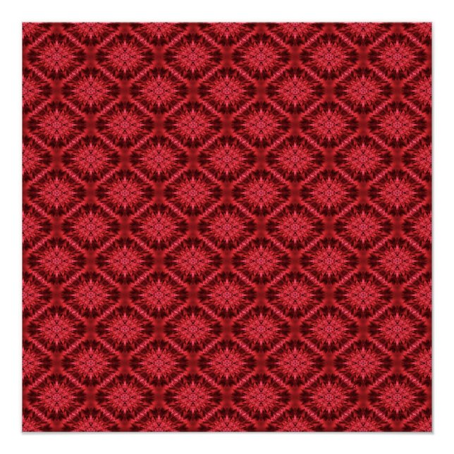 Póster Flocos de neve em vermelho... (Frente)