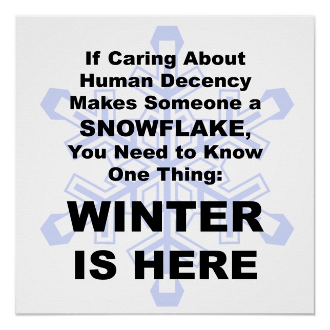 Póster Flocos de neve liberais, Winter está aqui (Frente)