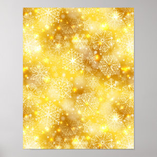 Poster Flocos de neve no ouro