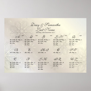 Póster Flocos de neve PixDezines, gráfico de assentos por