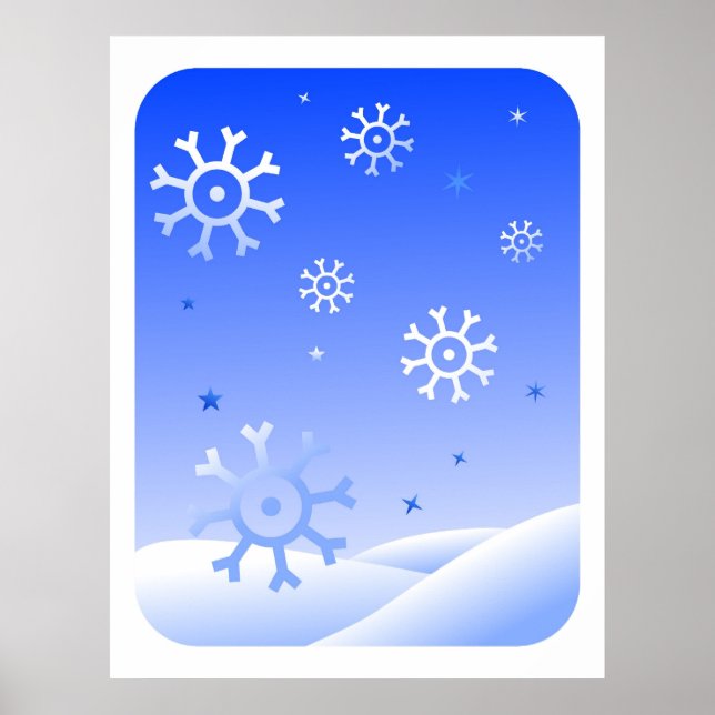Poster Flocos de neve retrô (Frente)