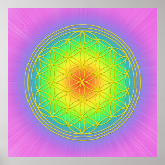 Póster Flor a vida Chakra 1