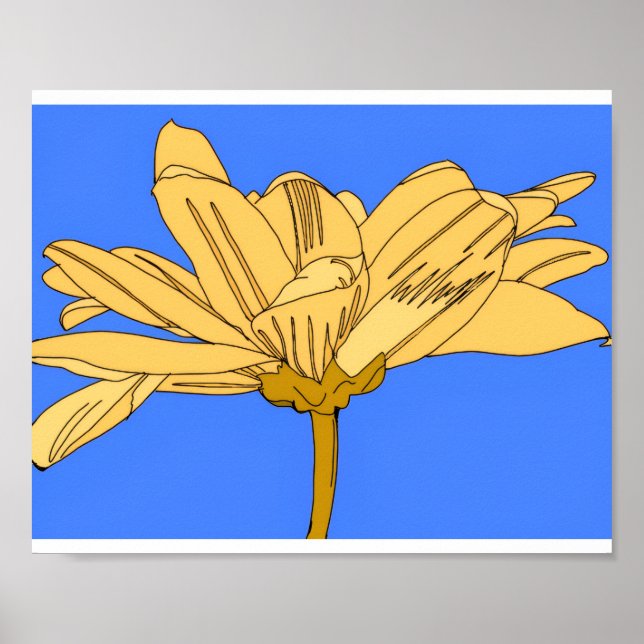 Poster Flor amarela, azul e amarelo (Frente)