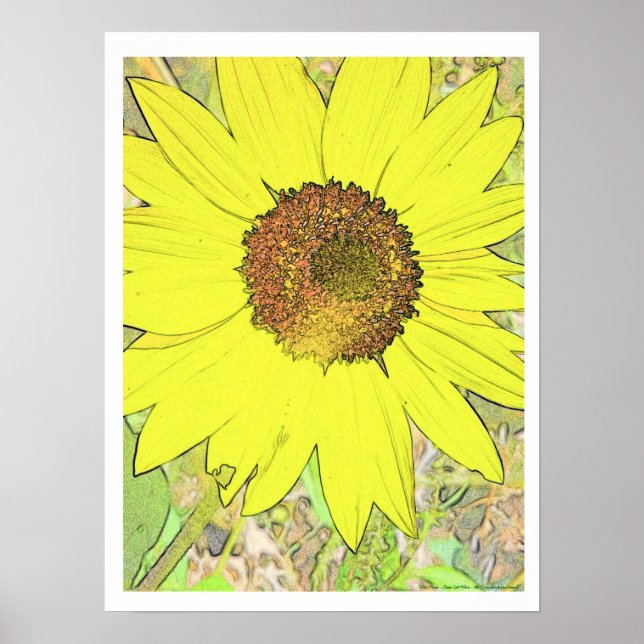 Póster Flor Amarelo (Frente)