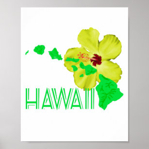 Poster Flor Amarelo Hibiscus das Ilhas Havaianas