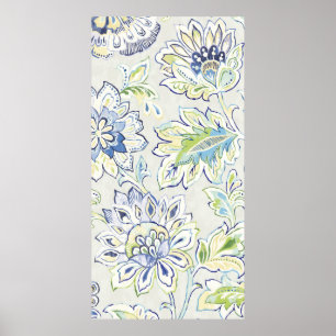 Póster Flor azul boémia