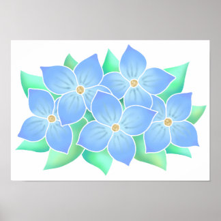 Poster Flor azul refrescante.