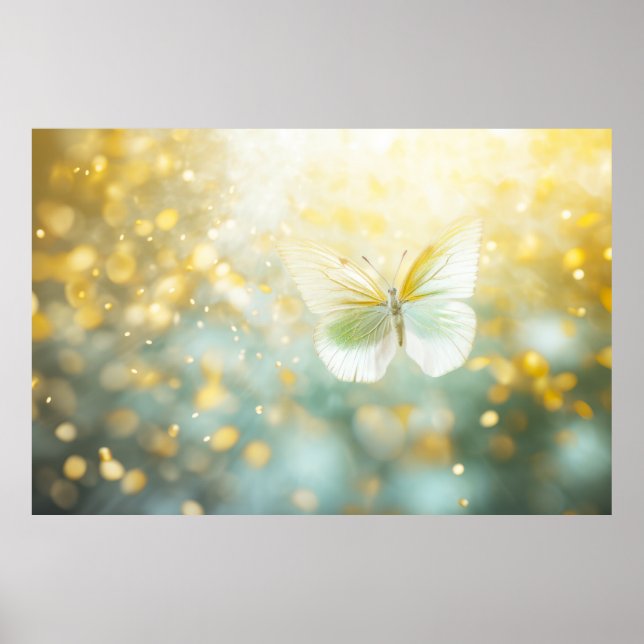 Poster Flor-Borboleta Natureza Serena Tranquil (Frente)
