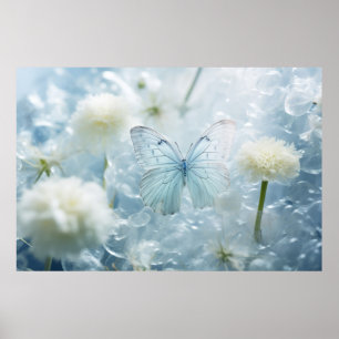Poster Flor-Borboleta Natureza Serena Tranquil