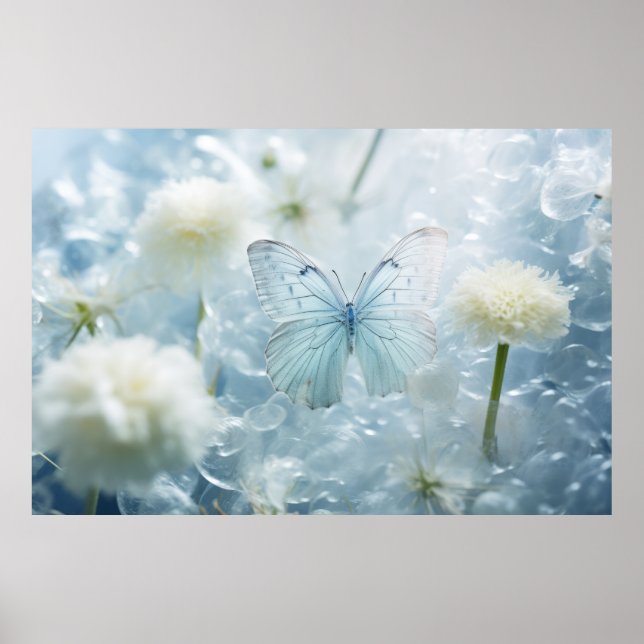 Poster Flor-Borboleta Natureza Serena Tranquil (Frente)