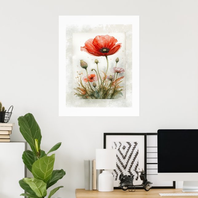 Poster Flor Botânica Minimalista (Escritório em casa)