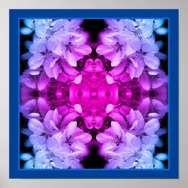 Poster Flor Brilhante Abstrato preto-e-branco