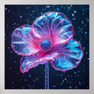 Poster Flor Brilhante Com Pétalas Vibrantes