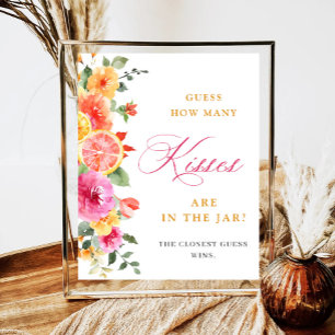 Poster Flor Brilhante Festivo Adivinha Quantos Chás de pa