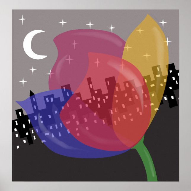 Poster Flor Colorida (Frente)